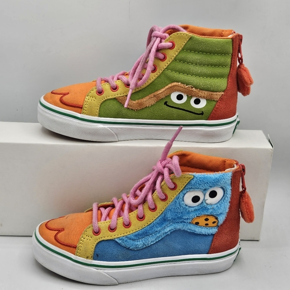 Vans x SESAME STREET SK8-Hi Zip Kids 2 Limited Edition cookie monster & grouch - Picture 15 of 16